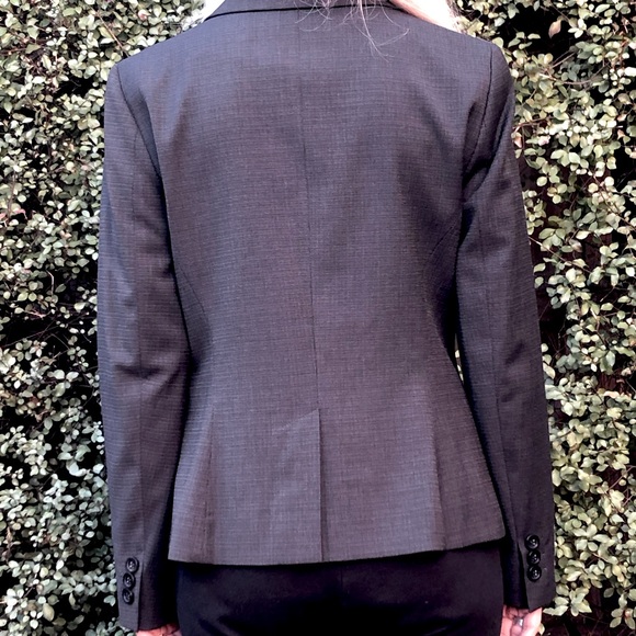 VINTAGE | VERONIKA MAINE Charcoal Check Tailored Blazer Business Casual Size 10 - Picture 13 of 16